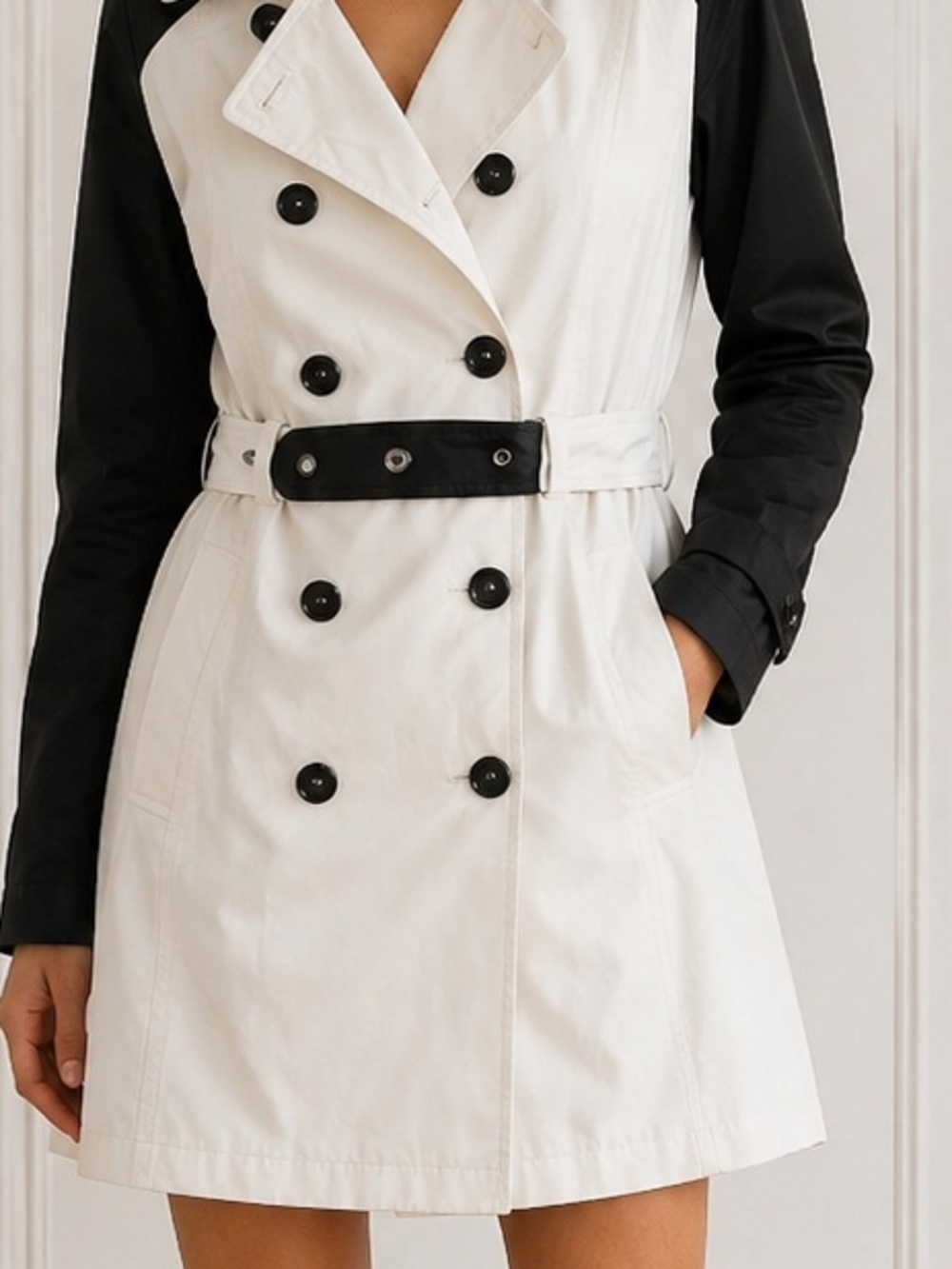 DKNY black-and-white trench